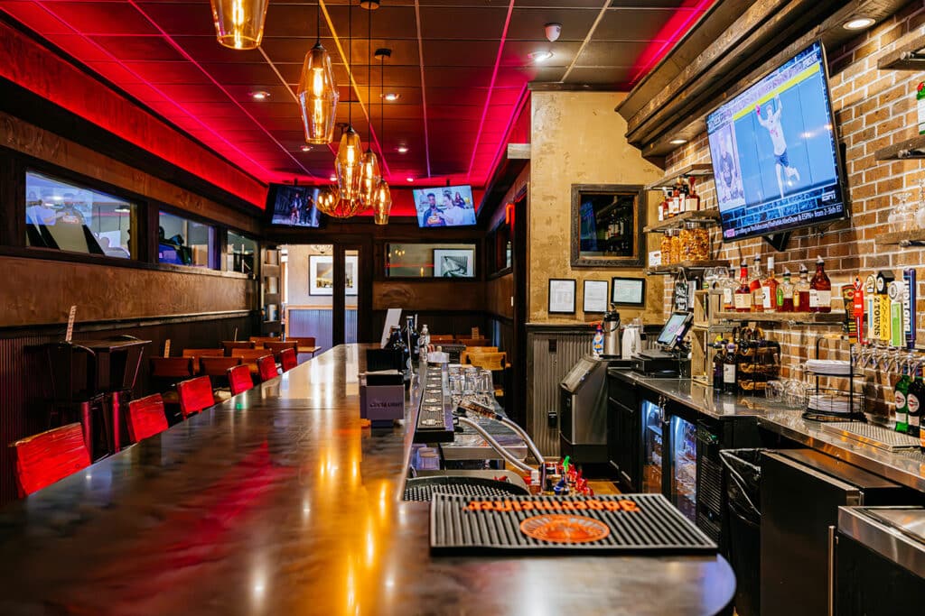 Commercial photography showing a gold mine bar interior in Butte, Montana, illustrating authentic business imagery for website use.