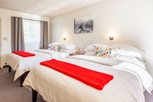 Glacier Airbnb Photography featuring clean minimalist bedroom interior