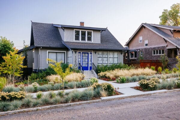 Butte landscape photography showing plantings