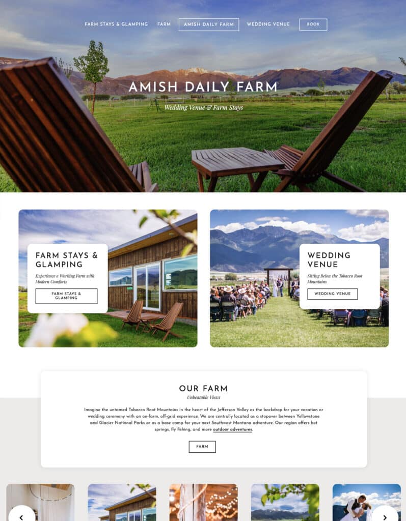 Montana website design for airbnb and short term rental companies