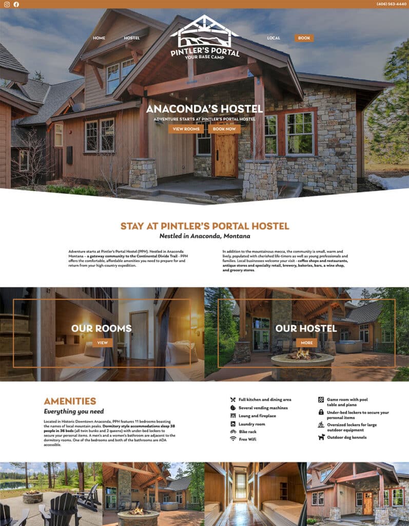 butte montana website design for short term rentals, lodging, and hospitality