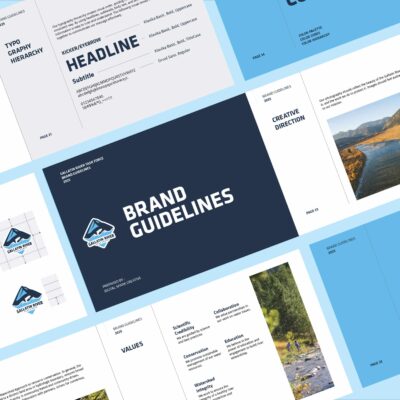 Conservation nonprofit brand guidelines, event posters, annual report, and ongoing graphic design for Gallatin River Task Force in Big Sky Montana by Digital Spark Creative