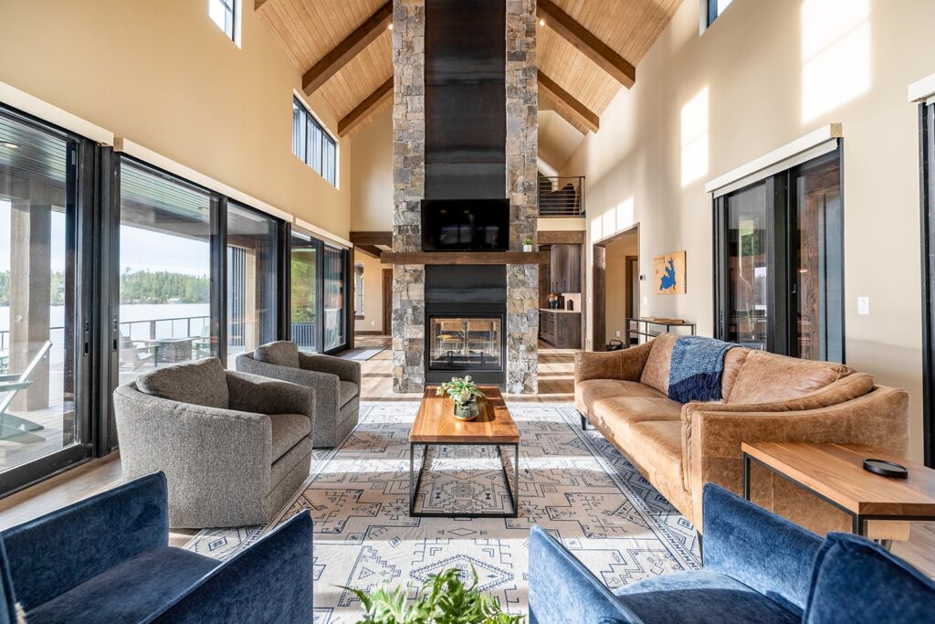 Luxury lakehouse Airbnb and vacation rental photography at Georgetown Lake Montana for Pintler Place by Digital Spark Creative